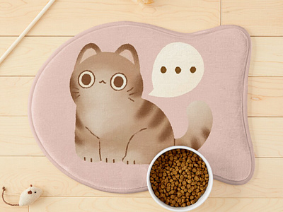 No Thoughts Just Cat animals cat cat mat cat products cats digital illustration kitty meow no thoughts pets procreate product design