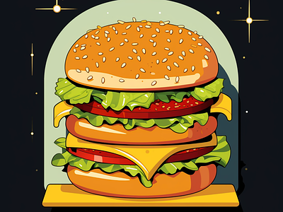 Burger Illustration for McDonald's art direction branding burger fastfood graphic design graphicdesign illustration logo