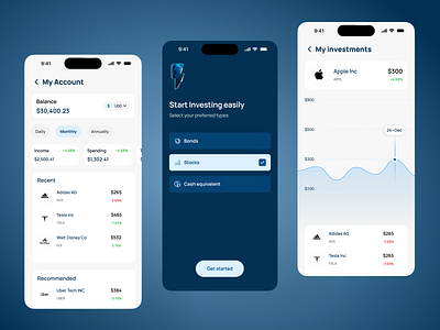 Investing Mobile App app design figma fintech investment mobile mobileapp productdesing saas stocks stocksapp ui ux