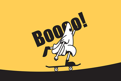 Booo! Halloween Ghost Illustration 3d animation branding character graphic design illustration logo minimal motion graphics ui ux vector