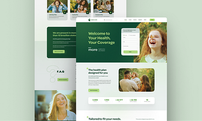 Website Design | Health Insurance clean figma green health health insurance interface landing page minimal soft ui ui design webdesign website website design