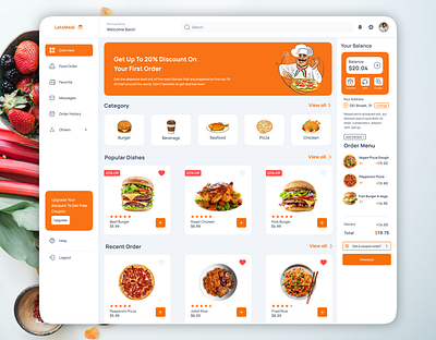 Food Delivery Web App- LetsMeal branding clean figma food delivery app product design ui ui design ux design website