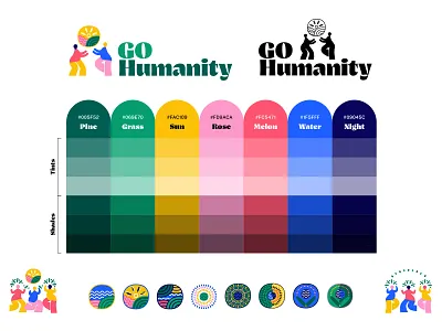 Go Humanity Visual Rebrand branding bright charity colorful graphic design humanity icons logo non profit nonprofit rebrand