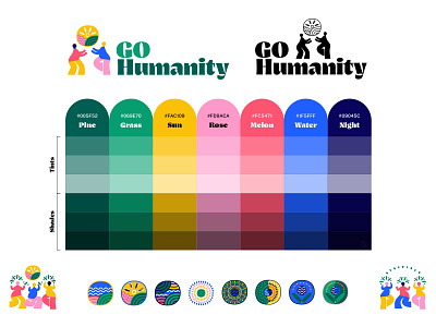 Go Humanity Visual Rebrand branding bright charity colorful graphic design humanity icons logo non profit nonprofit rebrand