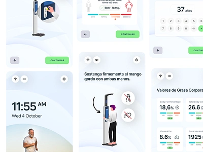 Digital Scale app body clean design flat health illustration imc layout scale analyzer ui ux web weight