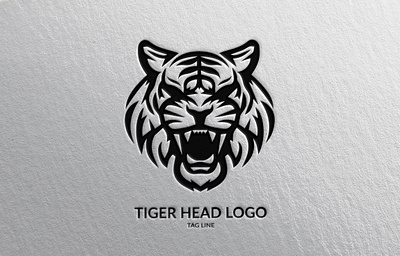 Tiger Head Logo animal branding design graphic design logo tiger