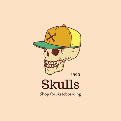 Logo For Skateboarding brown cool logo man skateboarding skull