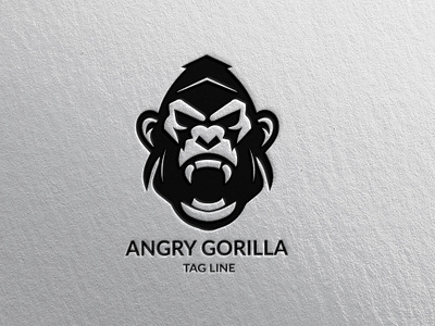 Angry Gorilla Logo animal branding design gorilla graphic design illustration logo typography vector