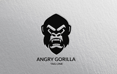 Angry Gorilla Logo animal branding design gorilla graphic design illustration logo typography vector