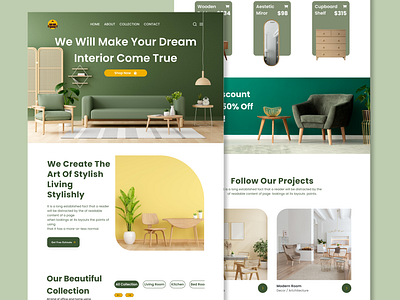 Homy Furniture branding furniture graphic design green home homy logo motion graphics ui web website wood