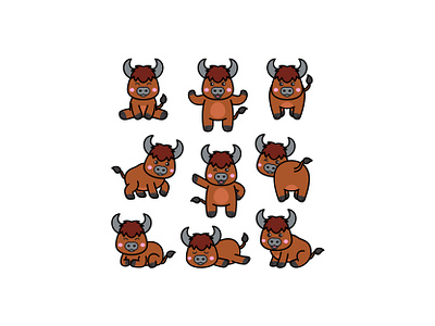 Buffalo Doodle Cartoon animals babybuffalo buffalo cute cutebuffalo doodle icon illustration logo vector