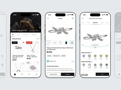 Jewer - Jewelry Shop App diamond elegant emerald gold jewel jewelry jewelry app jewelry store luxury mobile pallafium ring ruby silver titanium