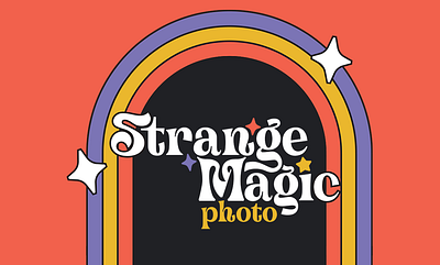 Strange Magic Photo 70s branding branding design colorful graphic design identity design illustration logo logo design mystical rainbows retro social media typography vintage