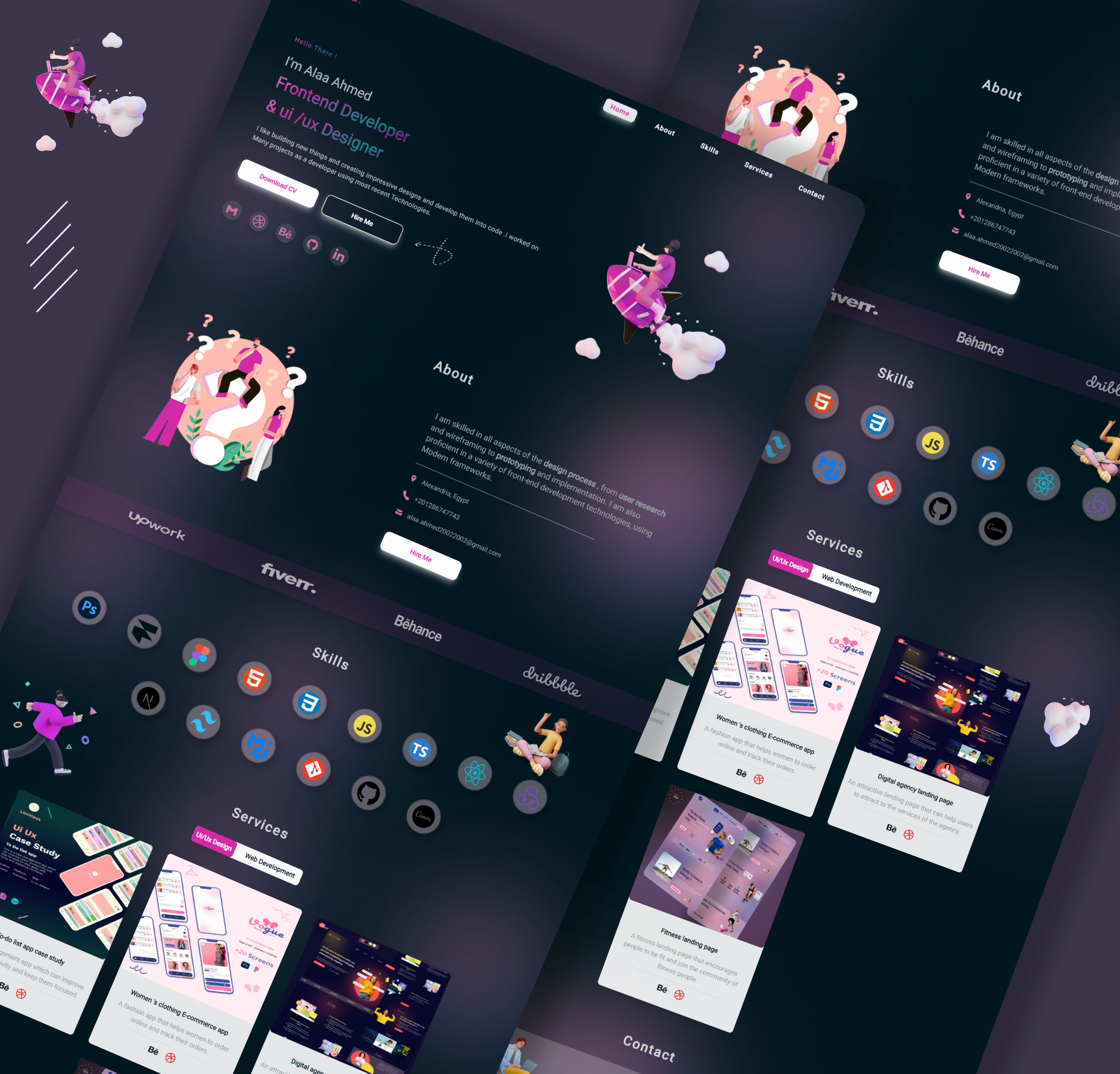 A Ui/Ux designer and frontend developer branding figma frontend developer personal website potfolio ui uiux design uiux designer web design website