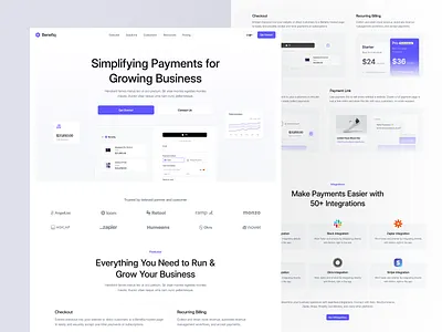 Benefiq - Website Template branding business clean design designer graphic design landing page marketing saas ui ui kit ui8 uidesign uikit ux ux kit uxdesign web web design website template