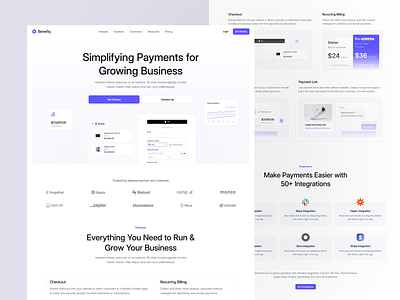 Benefiq - Website Template branding business clean design designer graphic design landing page marketing saas ui ui kit ui8 uidesign uikit ux ux kit uxdesign web web design website template