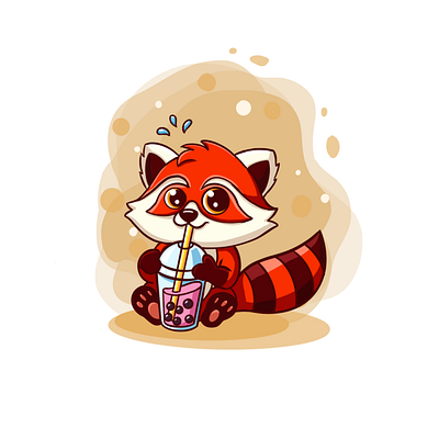 Cute Red Panda character design cute design designs drawing graphic illustration panda red panda