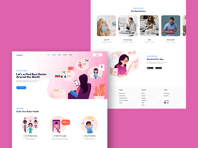 Healthcare : CekSehat Landing Page UI Design. comunnication design design web health doctor doktor health healthcare illustration kesehatan landing page landingpage online ui ui design web web design website website doctor website health website healthcare