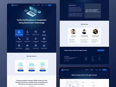 Edufied Website — Pages blockchain certification kervin tan krvin landing page ui ui design