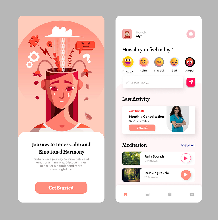 Mental Health App UI Design by Nur Iriana on Dribbble