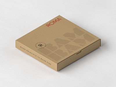 Roma Pizza Box bam bam branding craft design graphic design identity kraft packaging pizza pizza box red roma roma pizza