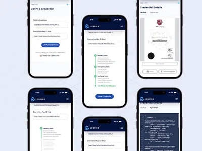 Online Credential Verification — Edufied blockchain credentials kervin tan landing page mobile layout responsive