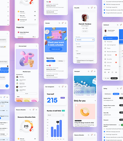 Ferrit - Management and dashboard business calendar clean design client crm dashboard management messager saas setting ui design ui kits uiux user management