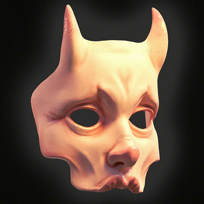 Demon woman tragic mask 3d printing model STL