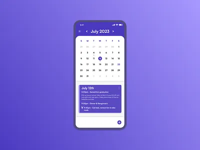 Mobile Calendar Concept calendar mobile ui
