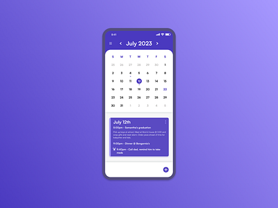 Mobile Calendar Concept calendar mobile ui