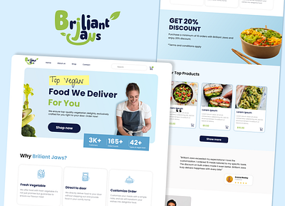 Web Ecommerce Vegetarian Food Design design ecommerce food graphic design ui vegetarian web design