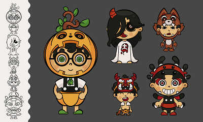 Halloween Costume Characters character design game design graphic design vampire