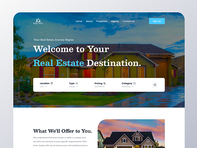 Real Estate Landing Page apartment booking platform branding design hedar hero section home house rental landingpage real estate real estate agency realtor ui ui ux design ux web design website