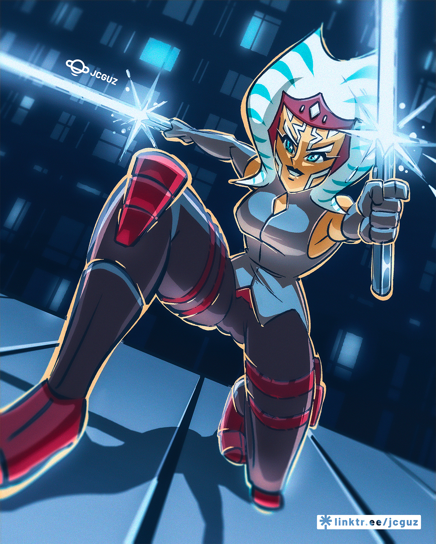 Ahsoka ahsoka anime character colors disney graphic design illustration lightsaber movie sci fi star wars