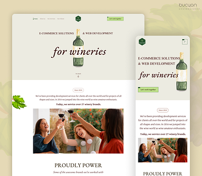 Landing Page Design for Wineries design landing page ui ux wineries winery