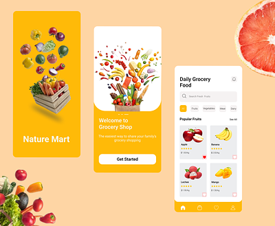 Grocery App figma fresh hub graphic design grocery app grocery app ui grocery delivery app grocery shopping grocery store mobile app online grocery shopping ui ux