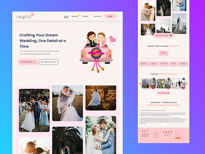 Wedding Planner Website icons planning ui ux