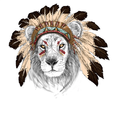 illustration design(crowned king of the jungle) graphic design illustration
