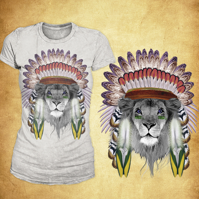 illustration design(crowned king of the jungle) graphic design illustration