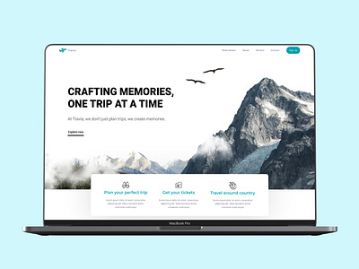 Travia Traveling Company Website Concept agency app landing page minimal motion graphics traveling ui web