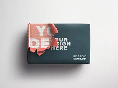 Gift Box Ripped Corner Mockup
