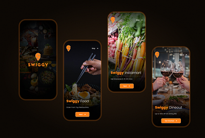 Swiggy Splash & Onboarding Page Redesign animation app redesign branding burgers concept creative design food food app idea illusration logo onboarding onboarding screen splash splash screen sweet swiggy ui design uiux