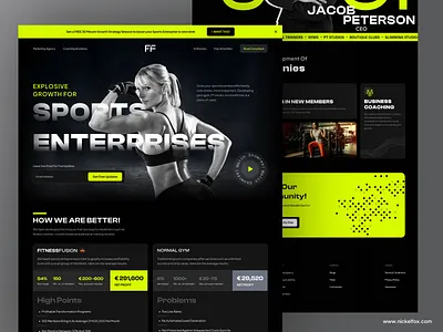 Fitness Fusion: Your Fitness Hubspot animation branding concept dark theme design fitness fitness website graphic design gym gym app illustration landing page logo minimal motion graphics ui ux