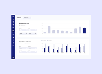 Reports Page chart filter reports statistics ui web design