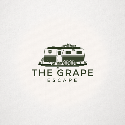 The Grape Escape Logo Design brand identity branding bus design emblem escape food track grape graphic design illustration logo