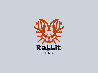 Rabbit animal character deer evil halloween horn horror logo logotype nature rabbit zoo