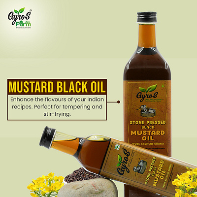 Gyros Farm Cold-Pressed Black Mustard Oil black mustard oil cold pressed oil cooking oil