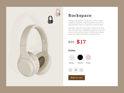 #11 Single Product Showcase - The Art of Elegance cart design headphone shop single product uiux web