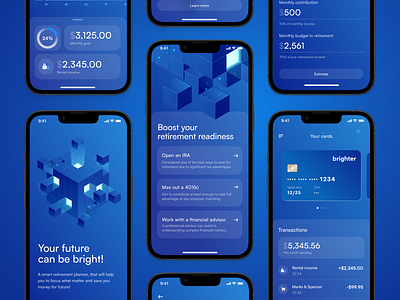 Retirement planner app design banking app design fintech illustration mobile mobile app muzzli retirement app ui ux