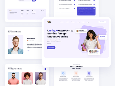 Foreign Language - Online Learning Platform amazing ui branding design landing page online learning platfrom ui ux webdesign website design websiteui